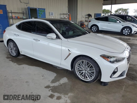2020 Genesis G70 2.0T with VIN KMTG34LA5LU059898, listed as a Copart auction lot 46987825 with 38,166 mi miles and Salvage title. Bid and sale history available at DreamBid. Image 4.