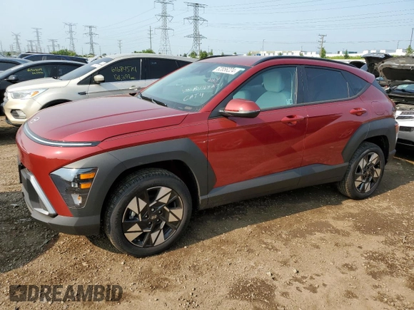 2024 Hyundai Kona SEL with VIN KM8HCCAB3RU163271, listed as a Copart auction lot 62856224 with 43 mi miles and Salvage Title. Bid and sale history available at carsss.com. Image 1.