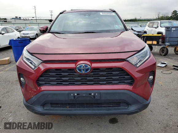 2021 Toyota RAV4 Hybrid XLE with VIN 2T3RWRFV4MW111102, listed as a Copart auction lot 64334365 with 37,662 mi miles and Salvage title. Bid and sale history available at DreamBid. Image 5.