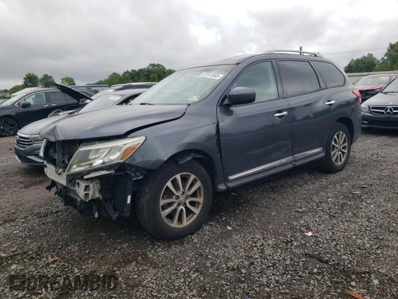 2014 Nissan Pathfinder Platinum with VIN 5N1AR2MM9EC658016, listed as a Copart auction lot 57813665 with 130,304 mi miles and Salvage title. Bid and sale history available at DreamBid. Image 1.