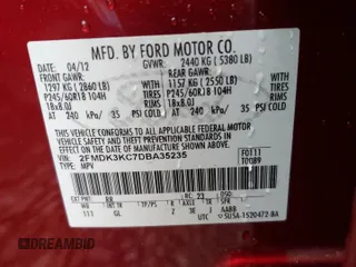 2013 Ford Edge Limited with VIN 2FMDK3KC7DBA35235, listed as a Copart auction lot 51468245 with 127,928 mi miles and Salvage Title. Bid and sale history available at carsss.com. Image 14.