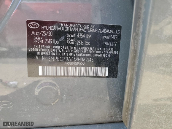 2021 Hyundai Sonata SE with VIN 5NPEG4JA5MH069145, listed as a Copart auction lot 47128885 with 124,485 mi miles and Salvage Title. Bid and sale history available at carsss.com. Image 15.