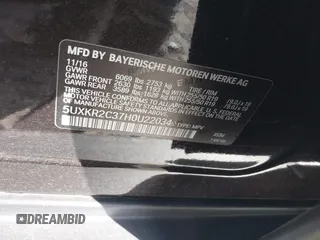 2017 BMW X5 sDrive35i with VIN 5UXKR2C37H0U22034, listed as a IAAI auction lot 41754166 with 139,317 mi miles. Bid and sale history available at carsss.com. Image 9.