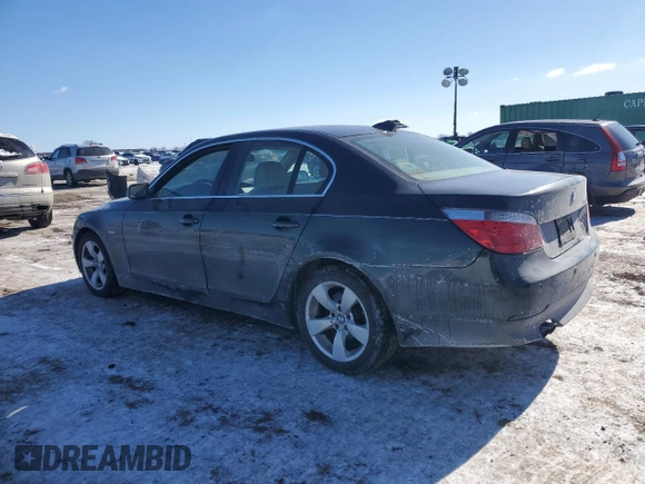 2007 BMW 5 Series 525i with VIN WBANE53537CW67100, listed as a Copart auction lot 45993465 with 145,939 mi miles and Salvage Title. Bid and sale history available at carsss.com. Image 2.