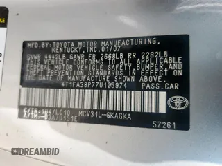 2007 Toyota Solara SE z VIN 4T1FA38P77U125974, wystawiony jako Copart lot #59992715 z przebiegiem 139 638 mil mil oraz Szkoda całkowita • Salvage title. Historia ofert i sprzedaży dostępna na DreamBid. Obrazek 13.