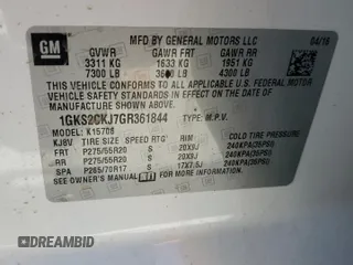 2016 GMC Yukon Denali with VIN 1GKS2CKJ7GR361844, listed as a Copart auction lot 48511895 with 119,231 mi miles and Salvage Title. Bid and sale history available at carsss.com. Image 12.