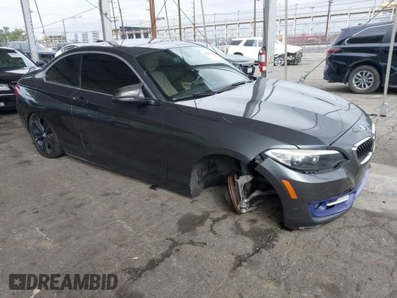 2014 BMW 2 Series 228i with VIN WBA1F5C5XEV255284, listed as a IAAI auction lot 41895642 with 62,079 mi miles and . Bid and sale history available at carsss.com. Image 1.