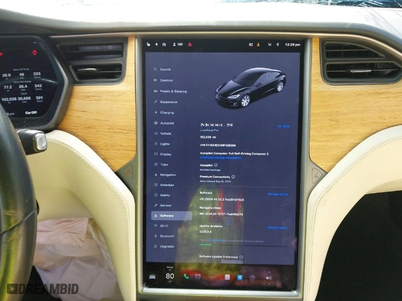 2021 Tesla Model S Long Range Plus with VIN 5YJSA1E24MF426299, listed as a IAAI auction lot 41673498 with 102,035 mi miles. Bid and sale history available at carsss.com. Image 18.