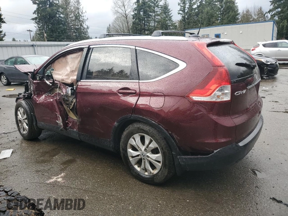 2013 Honda CR-V EX-L with VIN 5J6RM4H72DL018776, listed as a Copart auction lot 47852605 with Not Provided miles and Clean Title. Bid and sale history available at carsss.com. Image 2.