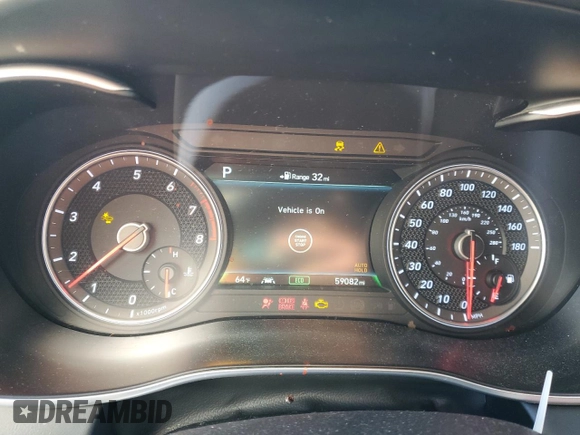 2019 Genesis G70 3.3T Advanced with VIN KMTG34LE1KU022137, listed as a Copart auction lot 76611254 with 59,082 mi miles and Salvage Title. Bid and sale history available at carsss.com. Image 9.