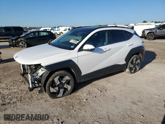2024 Hyundai Kona Limited with VIN KM8HE3A30RU041860, listed as a Copart auction lot 47130005 with 17,165 mi miles and Salvage Title. Bid and sale history available at carsss.com. Image 1.