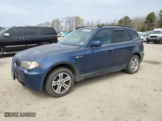 2006 BMW X3 3.0i with VIN WBXPA93456WG79189, listed as a Copart auction lot 50843935 with 176,708 mi miles and Salvage Title. Bid and sale history available at carsss.com. Image 1.