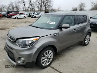 2019 Kia Soul + with VIN KNDJP3A54K7698604, listed as a Copart auction lot 46062714 with 0 mi miles and Salvage Title. Bid and sale history available at carsss.com. Image 1.