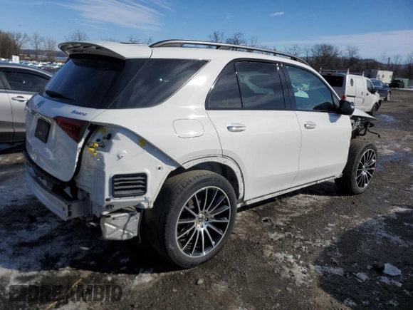 2022 Mercedes-Benz GLE 580 with VIN 4JGFB8GB1NA785636, listed as a Copart auction lot 45397535 with 55,332 mi miles and Salvage title. Bid and sale history available at DreamBid. Image 3.
