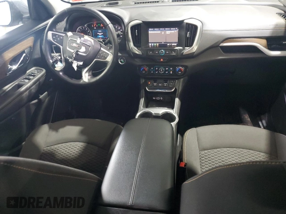 2021 GMC Terrain SLE with VIN 3GKALTEV4ML375503, listed as a Copart auction lot 43544345 with 53,887 mi miles and Salvage Title. Bid and sale history available at carsss.com. Image 8.