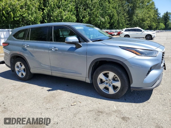 2021 Toyota Highlander L with VIN 5TDBZRBH5MS059988, listed as a Copart auction lot 59023485 with 96,215 mi miles and Salvage title. Bid and sale history available at DreamBid. Image 4.