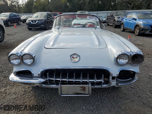 1959 Chevrolet Corvette с VIN J59S104156, выставлен на аукционе Copart как лот 80941704 с пробегом 29 693 миль миль и Списание • Salvage title. История ставок и продаж доступна на DreamBid. Изображение 5.