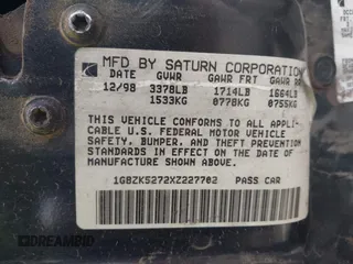 1997 Saturn SL with VIN 1G8ZK5275VZ254745, listed as a IAAI auction lot 41686816 with 135,074 mi miles and . Bid and sale history available at DreamBid. Image 9.