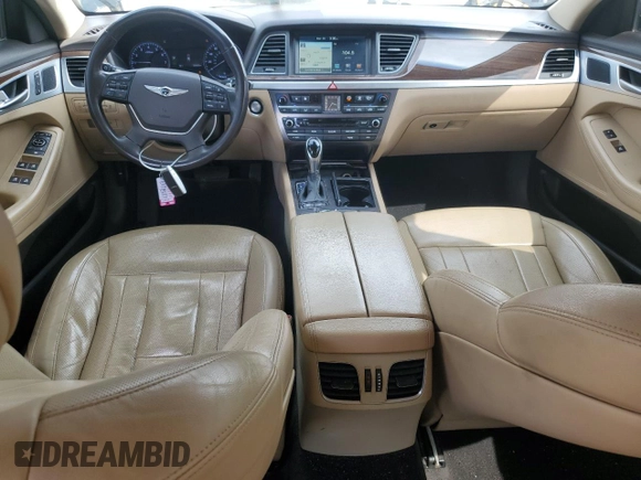 2017 Genesis G80 3.8L with VIN KMHGN4JE1HU177920, listed as a Copart auction lot 49685815 with 107,275 mi miles and Salvage Title. Bid and sale history available at DreamBid. Image 8.