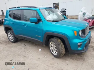 2020 Jeep Renegade Latitude with VIN ZACNJBBB7LPL94542, listed as a IAAI auction lot 41153749 with 67,706 mi miles. Bid and sale history available at carsss.com. Image 1.