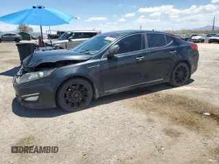2013 Kia Optima SX with VIN 5XXGR4A67DG114421, listed as a Copart auction lot 59280215 with 174,669 mi miles and Salvage title. Bid and sale history available at DreamBid. Image 1.