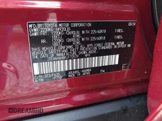 2024 Toyota Venza LE with VIN JTEAAAAH8RJ172579, listed as a IAAI auction lot 42082192 with 8,202 mi miles. Bid and sale history available at carsss.com. Image 9.