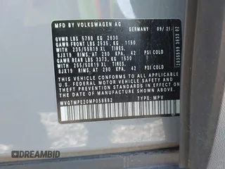 2021 Volkswagen ID.4 Pro S z VIN WVGTMPE20MP058882, wystawiony jako IAAI lot #42317440 z przebiegiem 64 473 mil mil oraz . Historia ofert i sprzedaży dostępna na DreamBid. Obrazek 9.