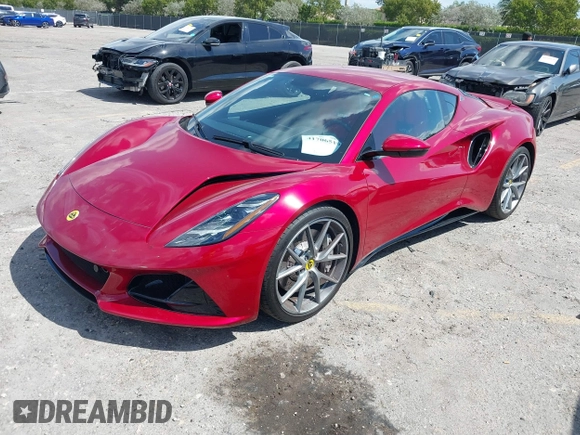 2024 Lotus Emira First Edition z VIN SCCLEKAX6RHA24762, wystawiony jako IAAI lot #41706519 z przebiegiem 720 mil mil oraz . Historia ofert i sprzedaży dostępna na DreamBid. Obrazek 2.