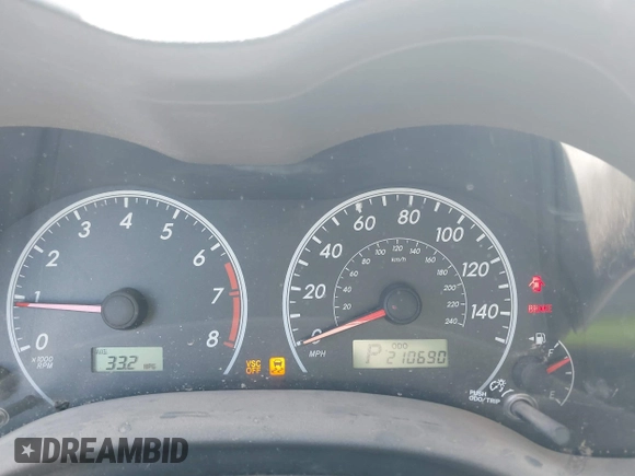 2010 Toyota Corolla with VIN 1NXBU4EEXAZ327701, listed as a IAAI auction lot 42030340 with 210,690 mi miles and . Bid and sale history available at DreamBid. Image 7.