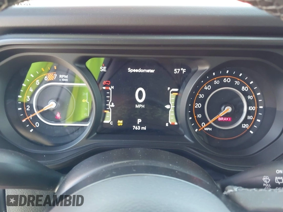 2025 Jeep Wrangler Rubicon with VIN 1C4PJXFN4SW573748, listed as a IAAI auction lot 42660183 with 763 mi miles and . Bid and sale history available at DreamBid. Image 7.