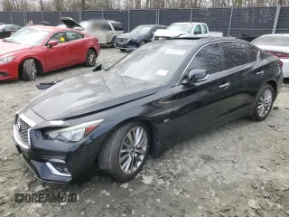 2018 Infiniti Q50 Luxe with VIN JN1EV7AP8JM360979, listed as a Copart auction lot 49879575 with 80,031 mi miles and Salvage title. Bid and sale history available at DreamBid. Image 1.