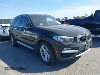 2019 BMW X3 sDrive30i with VIN 5UXTR7C5XKLR51471, listed as a IAAI auction lot 41718818 with 52,670 mi miles. Bid and sale history available at carsss.com. Image 1.