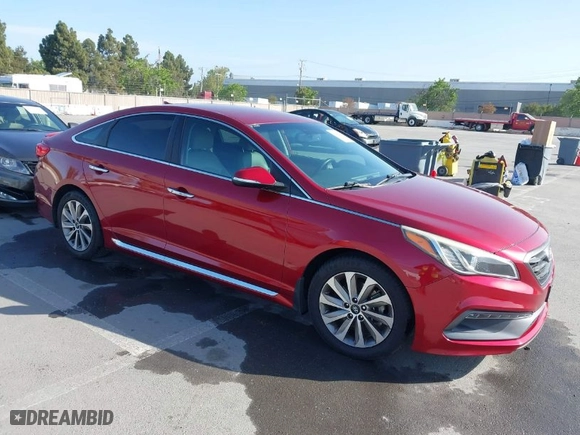 2015 Hyundai Sonata 2.4L Limited with VIN 5NPE34AF9FH251456, listed as a IAAI auction lot 42102725 with 180,488 mi miles. Bid and sale history available at carsss.com. Image 1.