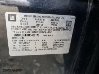 2013 Chevrolet Equinox LTZ with VIN 2GNFLGEK7D6408178, listed as a Copart auction lot 51952075 with 115,135 mi miles and Clean Title. Bid and sale history available at carsss.com. Image 13.