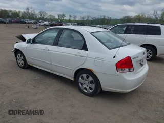 2009 Kia Spectra EX with VIN KNAFE221195609687, listed as a IAAI auction lot 42138825 with 105,170 mi miles. Bid and sale history available at carsss.com. Image 3.