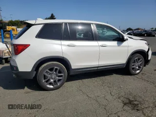 2023 Honda Passport EX-L with VIN 5FNYF8H58PB014241, listed as a Copart auction lot 55176105 with 16,672 mi miles and Salvage title. Bid and sale history available at DreamBid. Image 3.