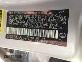 2015 Lexus ES 330 с VIN JTHBK1GGXF2181826, выставлен на аукционе IAAI как лот 42396308 с пробегом 137 077 миль миль и . История ставок и продаж доступна на DreamBid. Изображение 9.