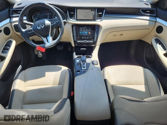 2021 Infiniti QX50 Essential with VIN 3PCAJ5CB5MF119830, listed as a Copart auction lot 61600225 with 55,469 mi miles and Salvage title. Bid and sale history available at DreamBid. Image 8.