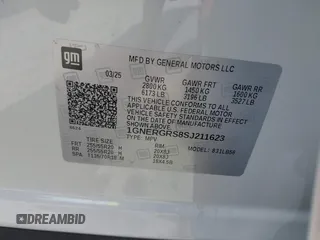 2025 Chevrolet Traverse FWD LT с VIN 1GNERGRS8SJ211623, выставлен на аукционе IAAI как лот 42561606 с пробегом 6 562 миль миль и . История ставок и продаж доступна на DreamBid. Изображение 9.