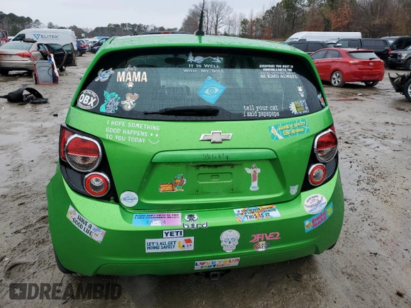 2014 Chevrolet Sonic LT with VIN 1G1JC6SH9E4219906, listed as a Copart auction lot 44125705 with 91,121 mi miles and Salvage Title. Bid and sale history available at carsss.com. Image 6.