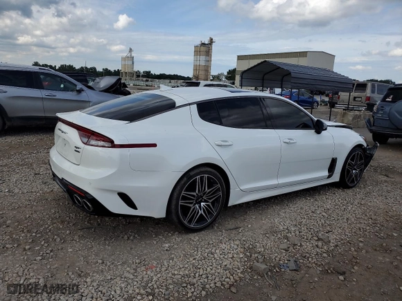 2022 Kia Stinger GT1 with VIN KNAE45LC4N6122102, listed as a Copart auction lot 57122094 with 15,491 mi miles and Salvage Title. Bid and sale history available at carsss.com. Image 3.