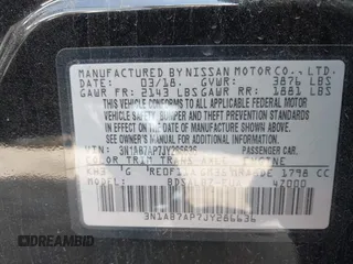 2018 Nissan Sentra S with VIN 3N1AB7AP7JY286636, listed as a IAAI auction lot 41811152 with 130,109 mi miles and . Bid and sale history available at DreamBid. Image 9.