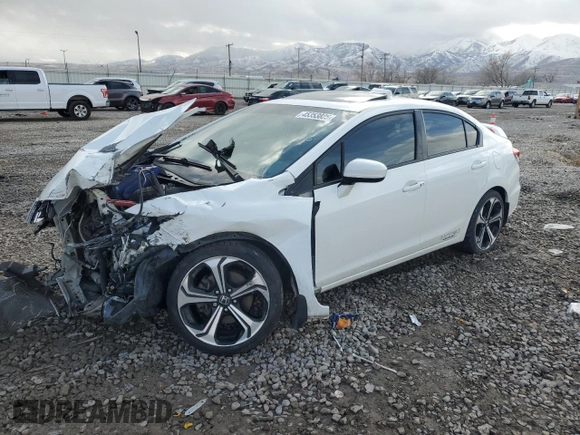 2015 Honda Civic Sedan Si with VIN 2HGFB6E55FH707595, listed as a Copart auction lot 45353825 with 0 mi miles and Salvage Title. Bid and sale history available at carsss.com. Image 1.