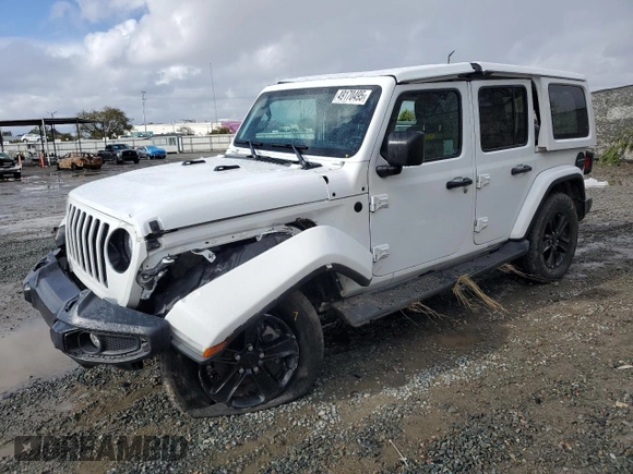 2023 Jeep Wrangler Sahara z VIN 1C4HJXEG5PW581632, wystawiony jako Copart lot #49170495 z przebiegiem 24 549 mil mil oraz Szkoda całkowita • Salvage title. Historia ofert i sprzedaży dostępna na DreamBid. Obrazek 1.
