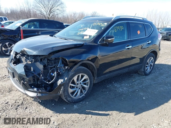 2015 Nissan Rogue SV with VIN 5N1AT2MV0FC816979, listed as a IAAI auction lot 41787430 with 156,911 mi miles and . Bid and sale history available at carsss.com. Image 2.