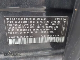 2010 Volkswagen GTI z VIN WVWGV7AJ1AW264214, wystawiony jako IAAI lot #42341801 z przebiegiem 165 464 mil mil oraz . Historia ofert i sprzedaży dostępna na DreamBid. Obrazek 9.