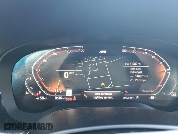 2021 BMW 5 Series 540i with VIN WBA53BJ09MCG05923, listed as a Copart auction lot 48312385 with 41,989 mi miles and Salvage Title. Bid and sale history available at DreamBid. Image 9.