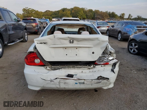 2005 Honda Civic Cpe LX with VIN 1HGEM225X5L073656, listed as a Copart auction lot 71573524 with 184,202 mi miles and Salvage Title. Bid and sale history available at carsss.com. Image 6.