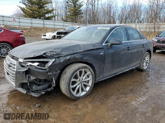 2019 Audi A4 Premium Plus with VIN WAUENAF45KN008539, listed as a Copart auction lot 46983635 with 81,783 mi miles and Clean Title. Bid and sale history available at carsss.com. Image 1.