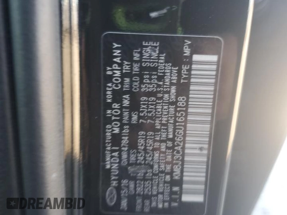 2016 Hyundai Tucson Limited z VIN KM8J3CA26GU165188, wystawiony jako Copart lot #55416585 z przebiegiem 107 878 mil mil oraz Szkoda całkowita • Salvage title. Historia ofert i sprzedaży dostępna na DreamBid. Obrazek 13.